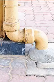 drain pipes outside a private home